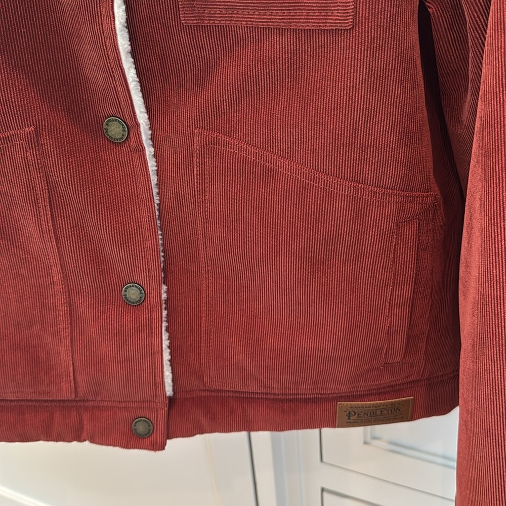 Pendleton Wind River Corduroy Trucker Jacket with Removable Fleece Collar Medium - Picture 9 of 13
